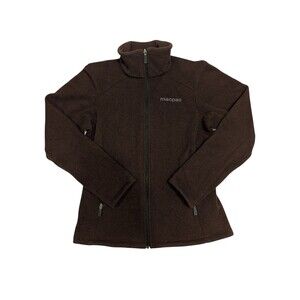 Macpac Women's Jumper 10 Medium Brown Fleece 1/4 Zip High Neck Polartec Outdoor